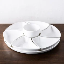 KSP Floria Porcelain Dishes with Tray - Set of 8 (White)