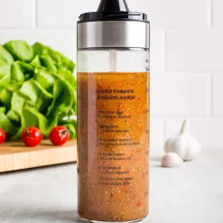 KSP Fresh Mix Glass Salad Dressing Bottle (Stainless Steel)