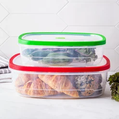 KSP Fresh Seal Rectangle Storage Container Set of 2 (Green Red)