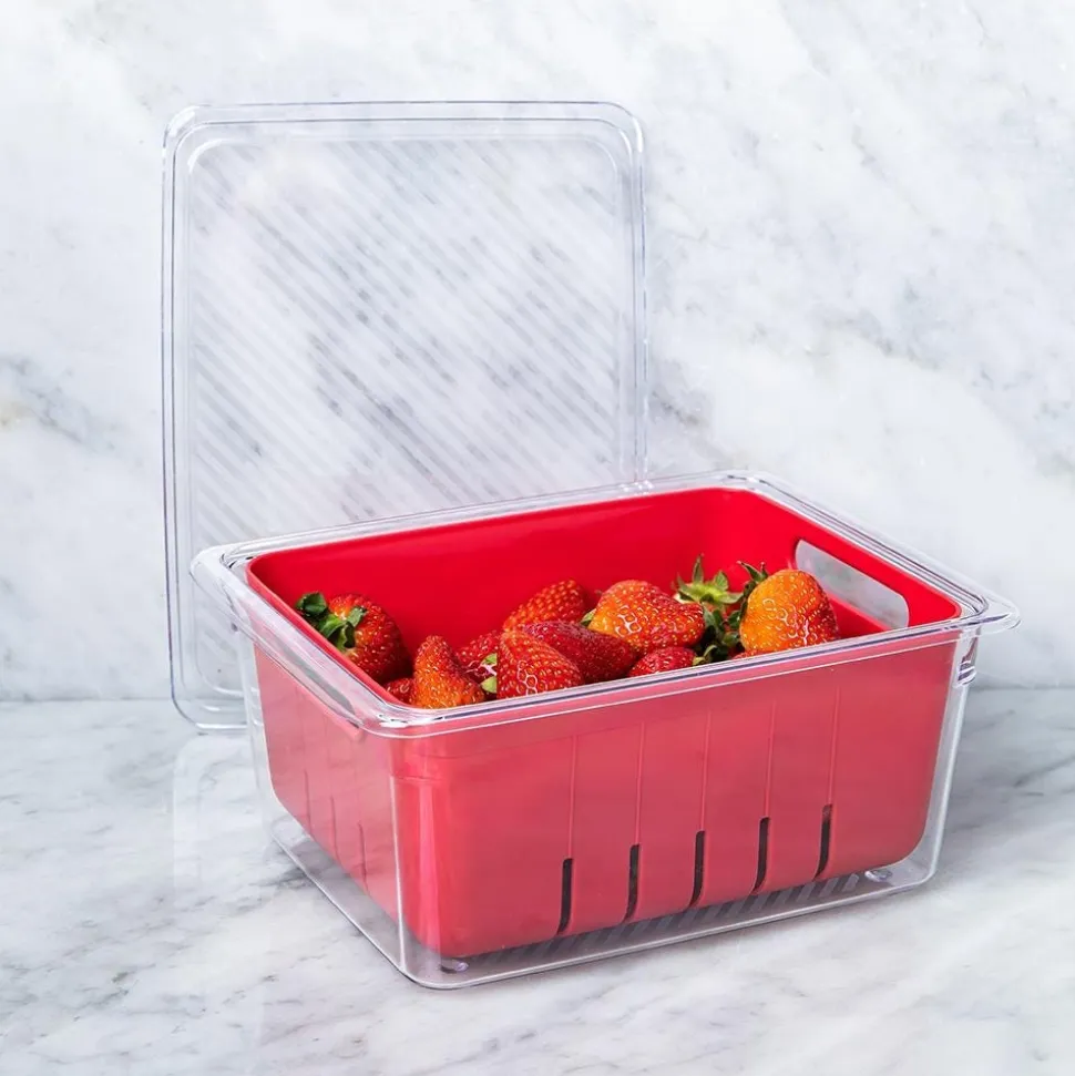 KSP Fridgestor Berry Keeper Basket (Red) 6.7x8.7x4"