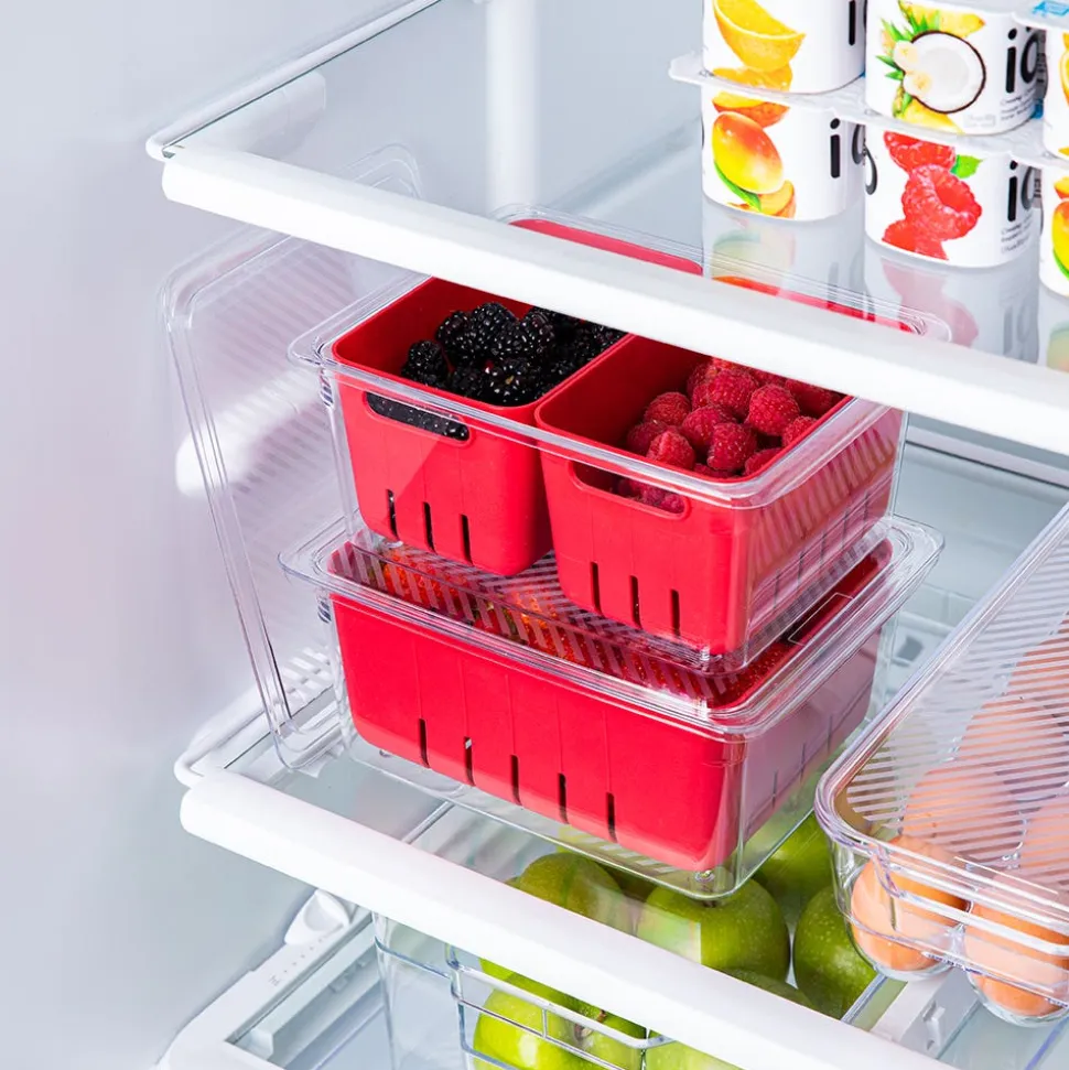 KSP Fridgestor Berry Keeper Basket (Red) 6.7x8.7x4"