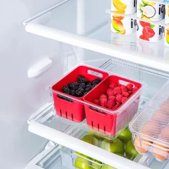 KSP Fridgestor Double Basket Berry Keeper (Red) 6.7x8.7x4"