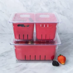 KSP Fridgestor Double Basket Berry Keeper (Red) 6.7x8.7x4