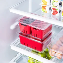 KSP Fridgestor Double Basket Berry Keeper (Red) 6.7x8.7x4