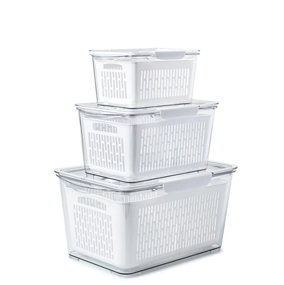 KSP Fridgestor Produce Keeper - Set of 3 (White)