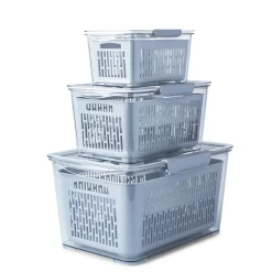 KSP Fridgestor Produce Keeper - Set of 3 (Grey)