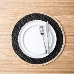 KSP Gather & Dine Beachside Water Hyacinth Placemat (Black)