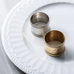 KSP Gather & Dine 'Beaded Edge' Napkin Ring (Shiny Brass)