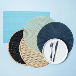 KSP Gather & Dine Cirque Woven Vinyl Placemat (Olive Green)