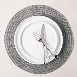 KSP Gather & Dine Cirque Woven Vinyl Placemat (Grey)