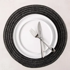 KSP Gather & Dine Cirque Woven Vinyl Placemat (Black)