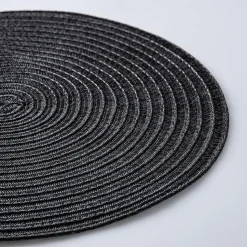 KSP Gather & Dine Cirque Woven Vinyl Placemat (Black)