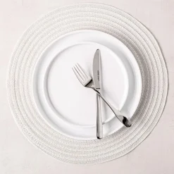 KSP Gather & Dine Cirque Woven Vinyl Placemat (White)