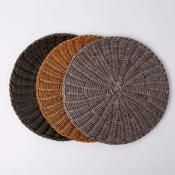 KSP Gather & Dine Graceful Woven Polyrattan Placemat (Brown)