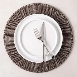 KSP Gather & Dine Graceful Woven Polyrattan Placemat (Grey)