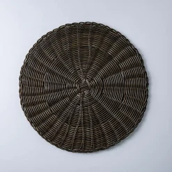KSP Gather & Dine Graceful Woven Polyrattan Placemat (Black)