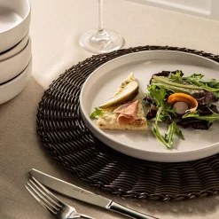 KSP Gather & Dine Graceful Woven Polyrattan Placemat (Black)