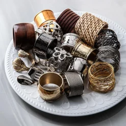 KSP Gather & Dine 'Hammered Duo' Napkin Ring (Nickel)