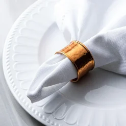 KSP Gather & Dine 'Hammered Duo' Napkin Ring (Rose Gold)