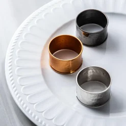 KSP Gather & Dine 'Hammered Duo' Napkin Ring (Rose Gold)
