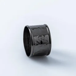 KSP Gather & Dine 'Hammered Duo' Napkin Ring (Black)