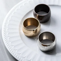 KSP Gather & Dine 'Hammered' Napkin Ring (Shiny Brass)