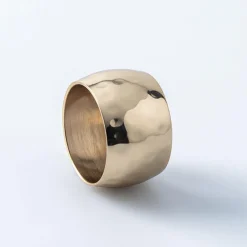 KSP Gather & Dine 'Hammered' Napkin Ring (Shiny Brass)