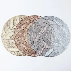 KSP Gather & Dine Leaf Cut-Out Vinyl Placemat (Rose Gold)