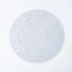 KSP Gather & Dine Leaf Cut-Out Vinyl Placemat (Silver)