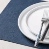 KSP Gather & Dine Luxe Leather Pvc Placemat (Navy Blue)