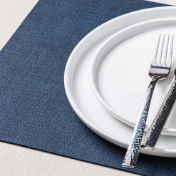KSP Gather & Dine Luxe Leather Pvc Placemat (Navy Blue)
