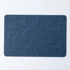 KSP Gather & Dine Luxe Leather Pvc Placemat (Navy Blue)
