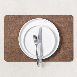 KSP Gather & Dine Luxe Leather Pvc Placemat (Coffee Brown)