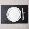 KSP Gather & Dine Textura Luxe Reversible Vinyl Placemat (Black)