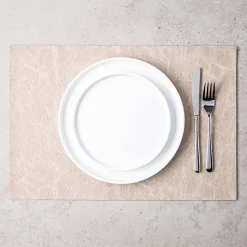 KSP Gather & Dine Textura Luxe Reversible Vinyl Placemat (Champagne)