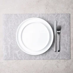 KSP Gather & Dine Textura Luxe Reversible Vinyl Placemat (Silver)