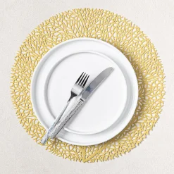 KSP Gather & Dine Tree Cut-Out Vinyl Placemat (Champagne Gold)