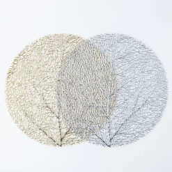 KSP Gather & Dine Tree Cut-Out Vinyl Placemat (Champagne Gold)