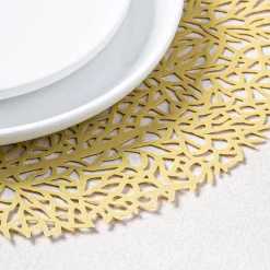 KSP Gather & Dine Tree Cut-Out Vinyl Placemat (Champagne Gold)