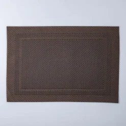 KSP Gather & Dine Two-Tone Border Vinyl Placemat (Chocolate Brown)
