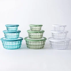 KSP Gem 'Round' Food Storage Container with Lid - Set of 6 (Green)