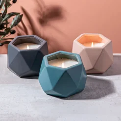 KSP Geode Citronella Candle Ceramic Pot 14 x 12.5 x 9.5 cm (Dark Grey)