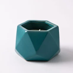KSP Geode Citronella Candle Ceramic Pot 14 x 12.5 x 9.5cm (Aqua)