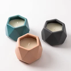 KSP Geode Citronella Candle Ceramic Pot 14 x 12.5 x 9.5cm (Aqua)