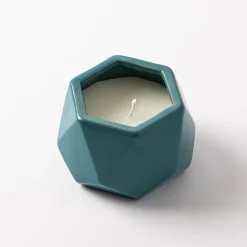 KSP Geode Citronella Candle Ceramic Pot 14 x 12.5 x 9.5cm (Aqua)