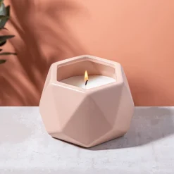 KSP Geode Citronella Candle Ceramic Pot 14 x 12.5 x 9.5 cm (Spice)