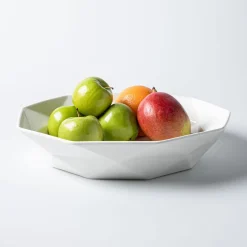 KSP Geometric Porcelain Bowl 34cm x 7cm (White)