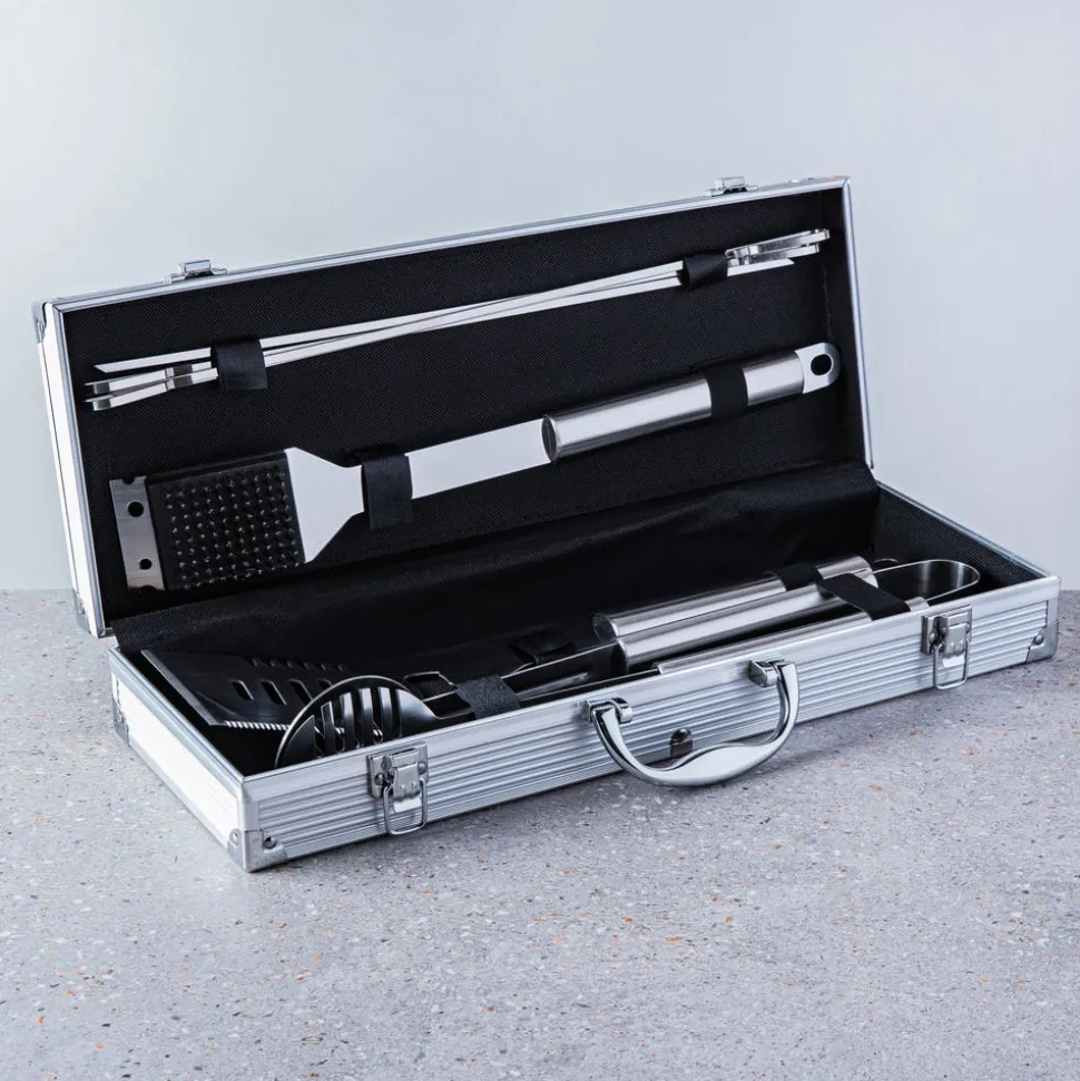 KSP Gourmet Bbq Tools In Aluminum Case - Set of 7 (Stainless Steel)
