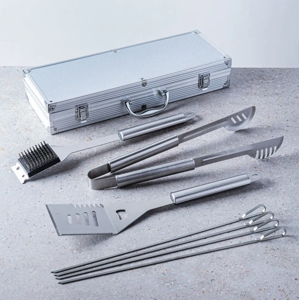 KSP Gourmet Bbq Tools In Aluminum Case - Set of 7 (Stainless Steel)