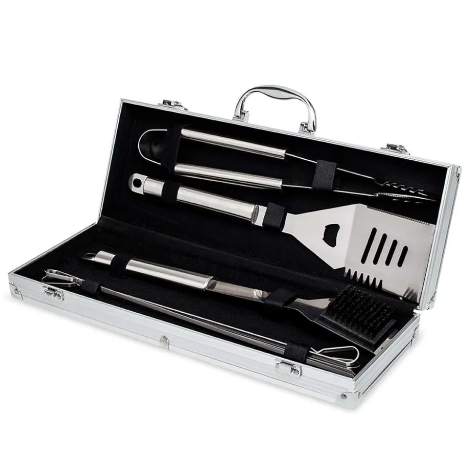 KSP Gourmet Bbq Tools In Aluminum Case - Set of 7 (Stainless Steel)